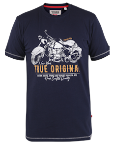 D555 Axbridge True Original Motorrad T-Shirt mit Print